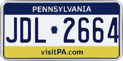 PA license plate JDL2664