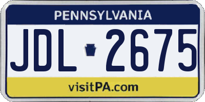 PA license plate JDL2675