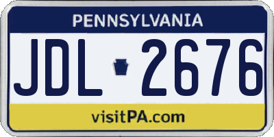 PA license plate JDL2676