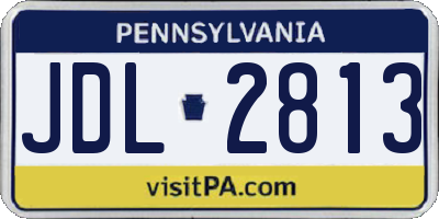 PA license plate JDL2813