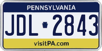 PA license plate JDL2843