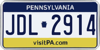 PA license plate JDL2914