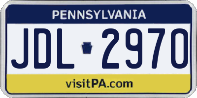 PA license plate JDL2970