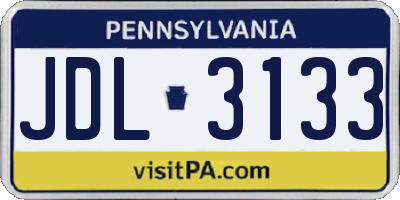 PA license plate JDL3133
