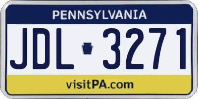 PA license plate JDL3271