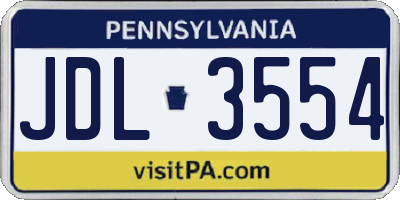 PA license plate JDL3554