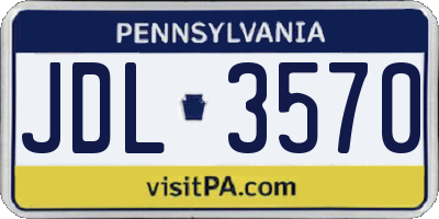 PA license plate JDL3570
