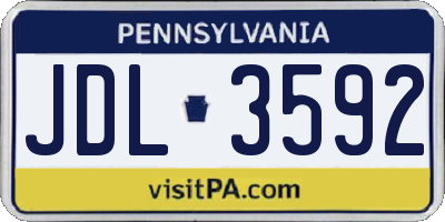 PA license plate JDL3592