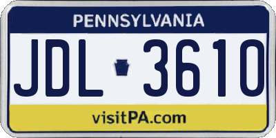 PA license plate JDL3610