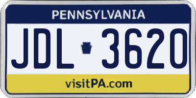 PA license plate JDL3620