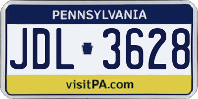 PA license plate JDL3628