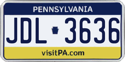 PA license plate JDL3636