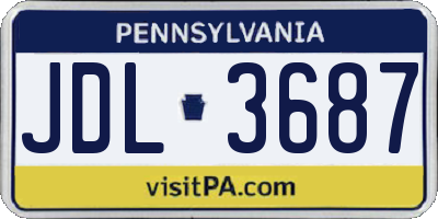 PA license plate JDL3687