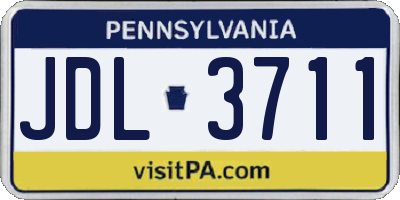 PA license plate JDL3711