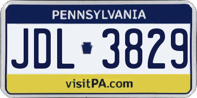 PA license plate JDL3829