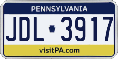 PA license plate JDL3917