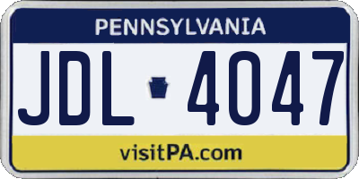 PA license plate JDL4047