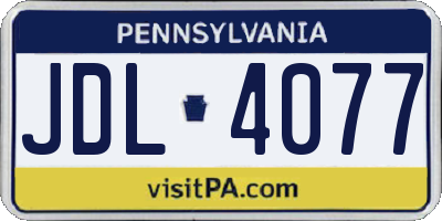 PA license plate JDL4077