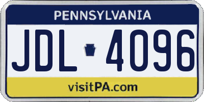 PA license plate JDL4096
