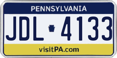 PA license plate JDL4133