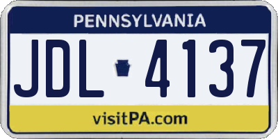 PA license plate JDL4137