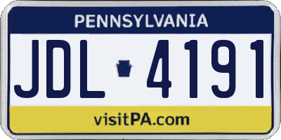 PA license plate JDL4191