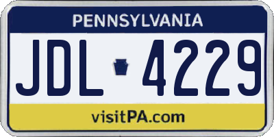 PA license plate JDL4229