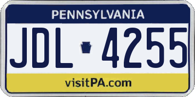 PA license plate JDL4255