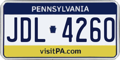 PA license plate JDL4260