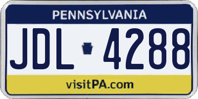 PA license plate JDL4288