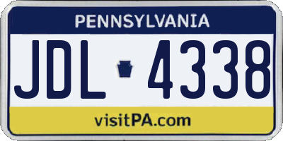 PA license plate JDL4338