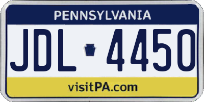 PA license plate JDL4450