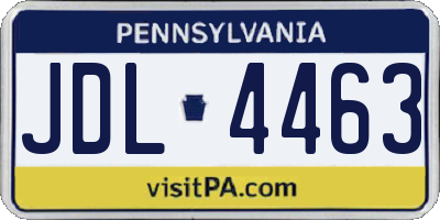 PA license plate JDL4463