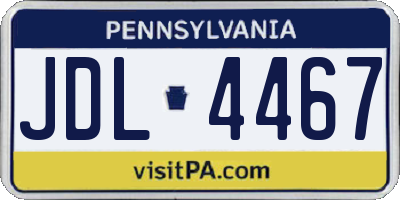 PA license plate JDL4467