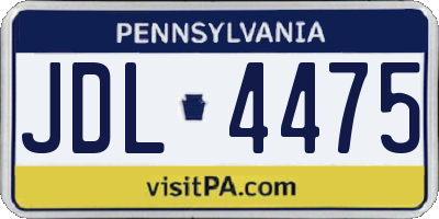 PA license plate JDL4475