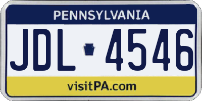 PA license plate JDL4546