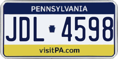 PA license plate JDL4598