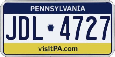 PA license plate JDL4727