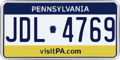 PA license plate JDL4769