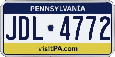 PA license plate JDL4772