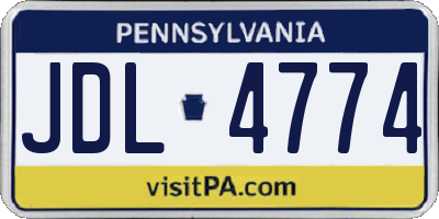 PA license plate JDL4774