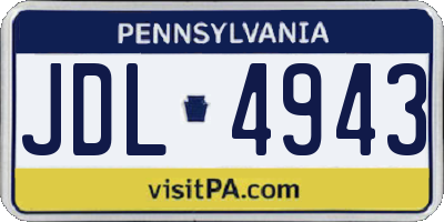 PA license plate JDL4943