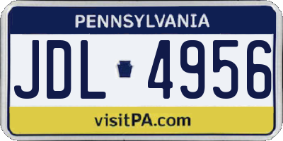 PA license plate JDL4956