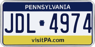 PA license plate JDL4974