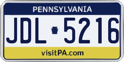 PA license plate JDL5216