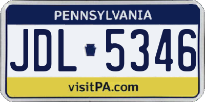 PA license plate JDL5346
