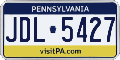 PA license plate JDL5427
