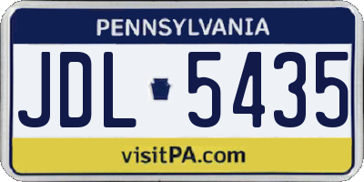 PA license plate JDL5435