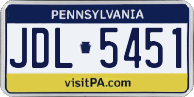 PA license plate JDL5451
