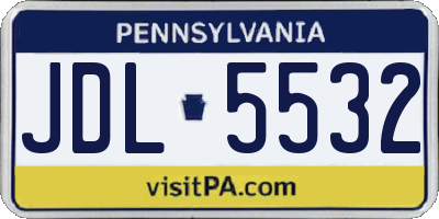 PA license plate JDL5532